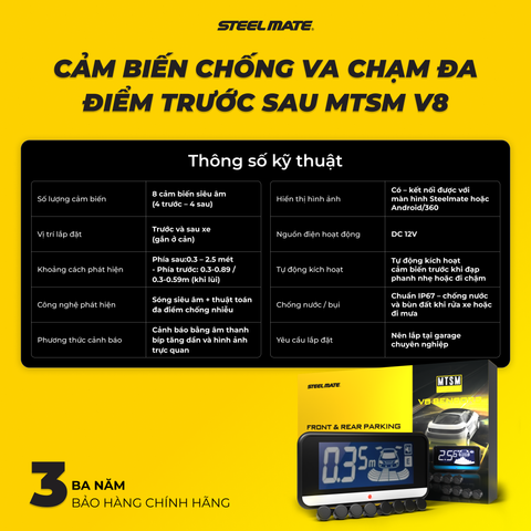 Cảm biến chống va chạm đa điểm trước sau MTSM V8