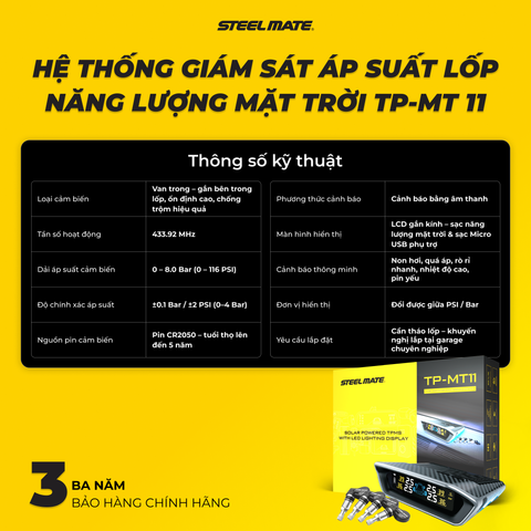 Hệ thống giám sát áp suất lốp năng lượng mặt trời TP-MT 11