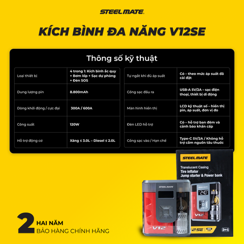 [New] Kích bình đa năng V12SE