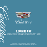  1.60 MR8 ASP CLEARBASE BLUECUT UV420 SPIN PHOTO-GREY SHMC 