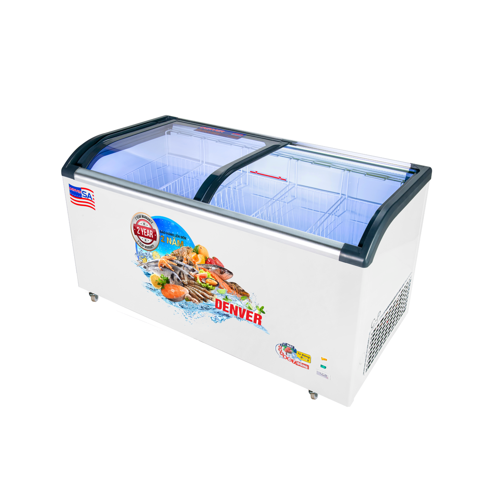  Tủ đông kính cong Denver AS 880K trưng bày, lạnh sâu, tối ưu hóa bảo quản và bán hàng 