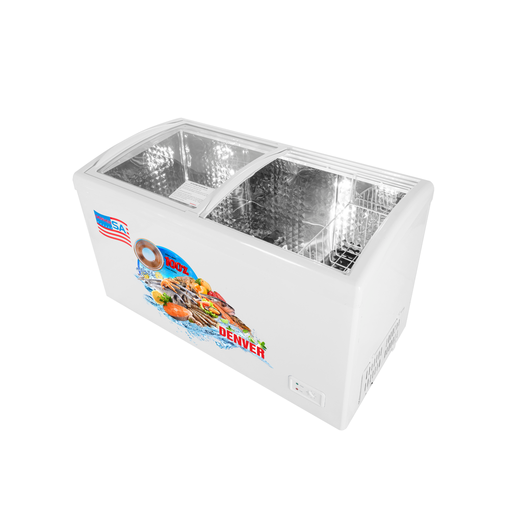  Tủ đông mặt kính cong Denver AS 559K 365L Lòng inox 