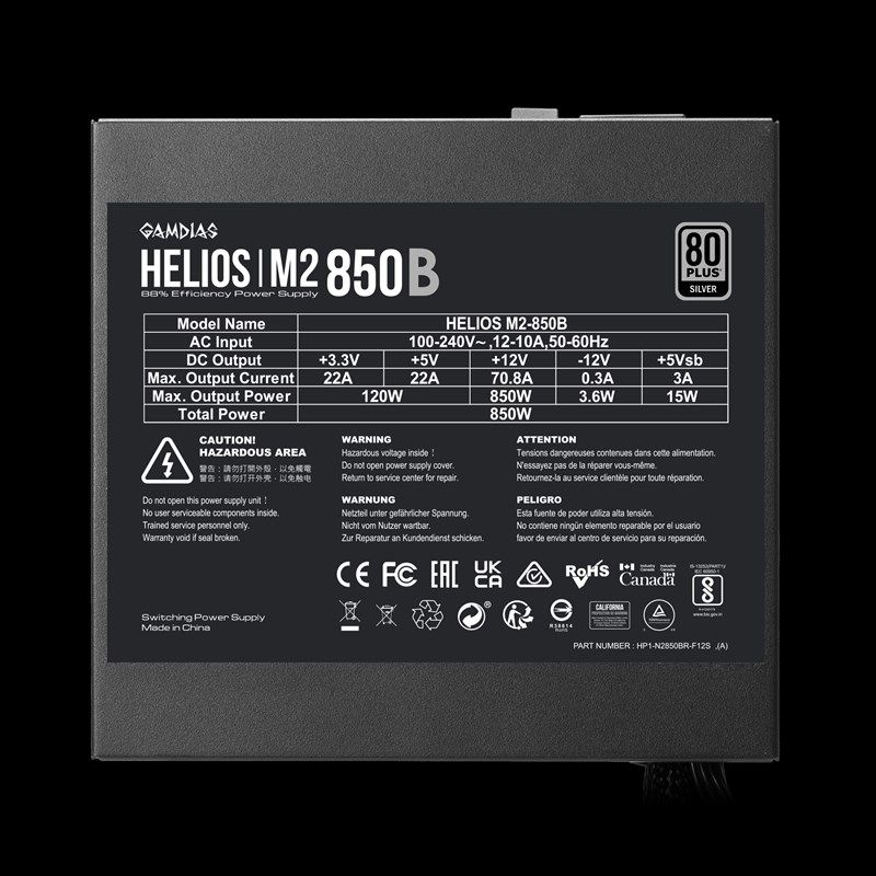 Nguồn Máy Tính Gamdias HELIOS M2 850B