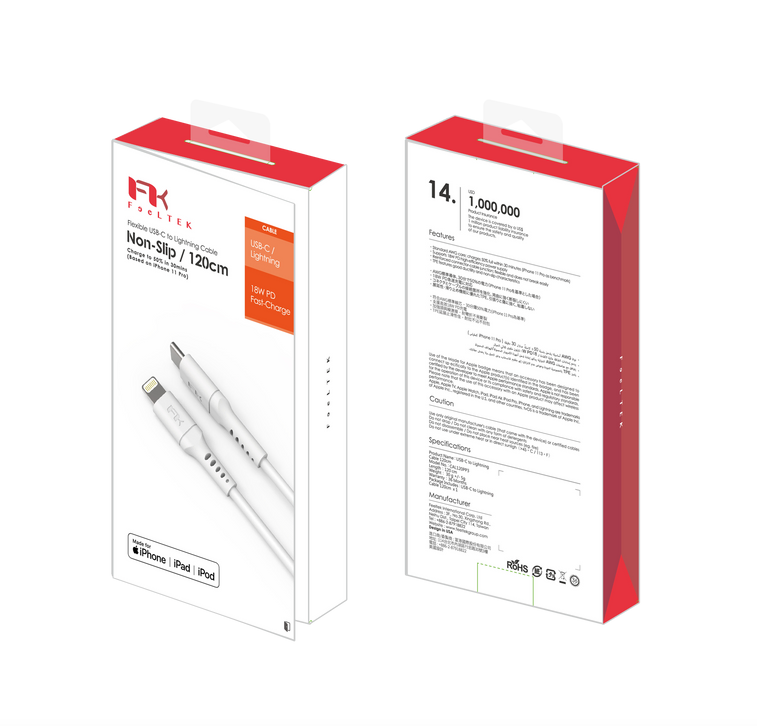 Cáp Sạc Type C - Lightning FeelTek 120cm (TPE)