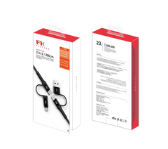 Cáp Sạc Nhanh Đa Cổng FeelTek (Dây Bện + Kim Loại) 2m