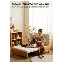 Sofa giường gấp gọn vải lanh canvas SmartFurni - SMF22A