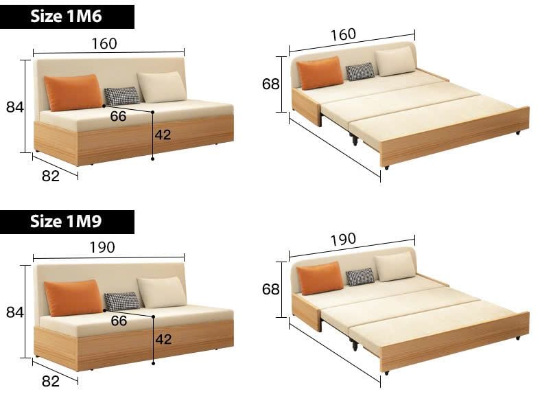Sofa giường gấp gọn vải lanh canvas SmartFurni - SMF23