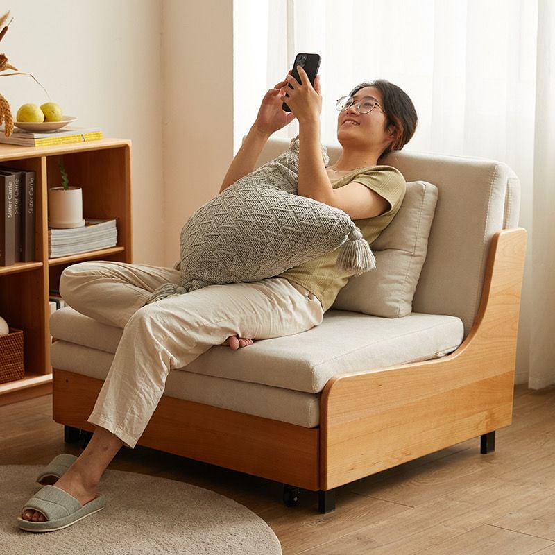 Sofa giường gấp gọn vải lanh canvas SmartFurni - SMF22A