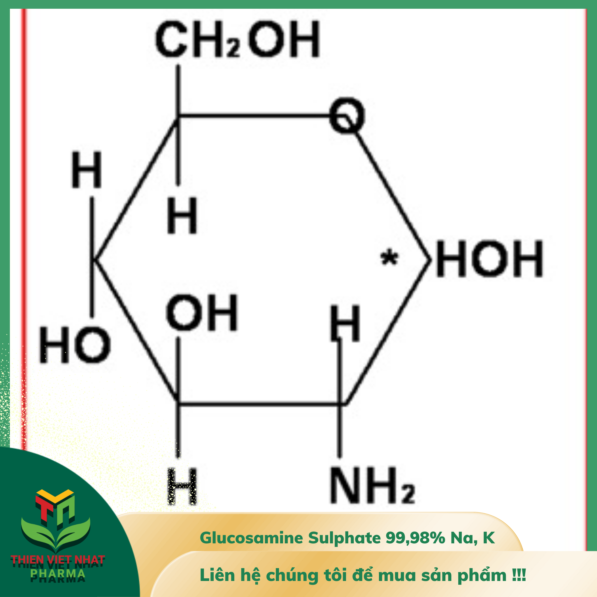  Glucosamine Sulphate 99,98% Na, K 