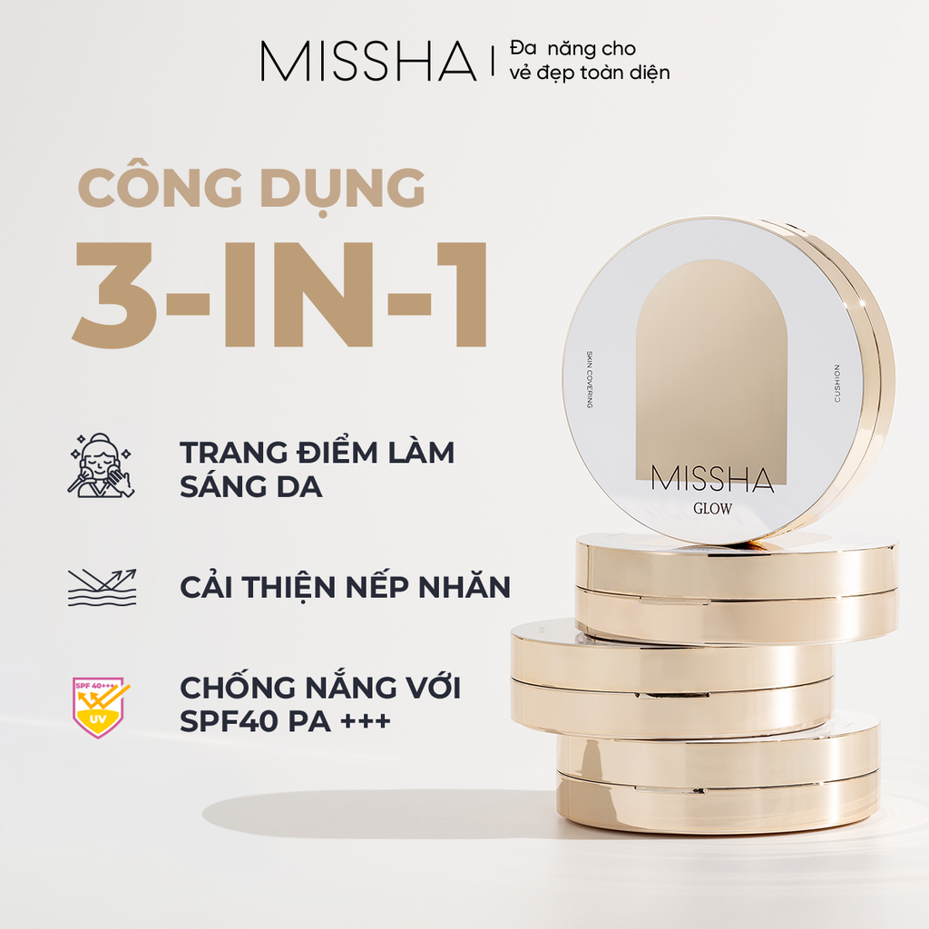 Phấn nước căng bóng Missha Glow SPF40 PA+++ 14g