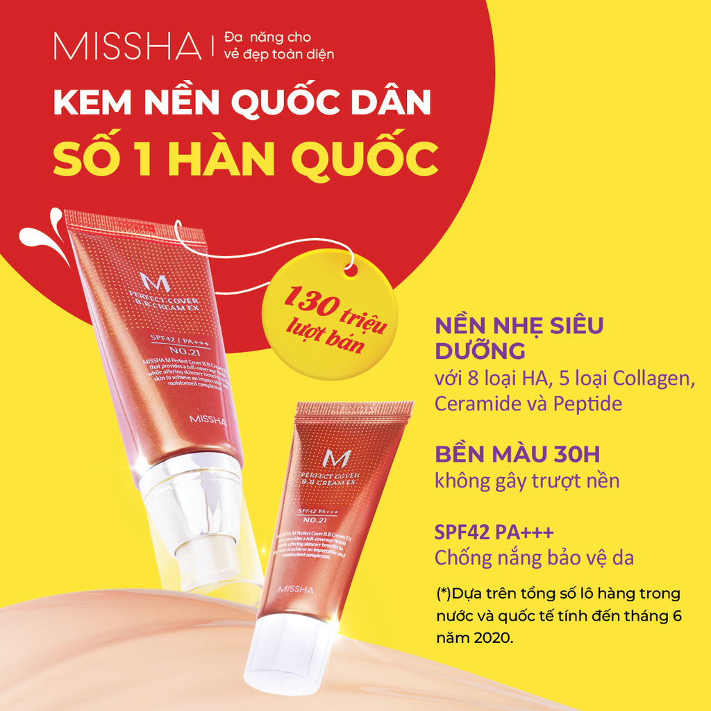 Kem nền Missha BB M Perfect Cover EX SPF42 PA+++