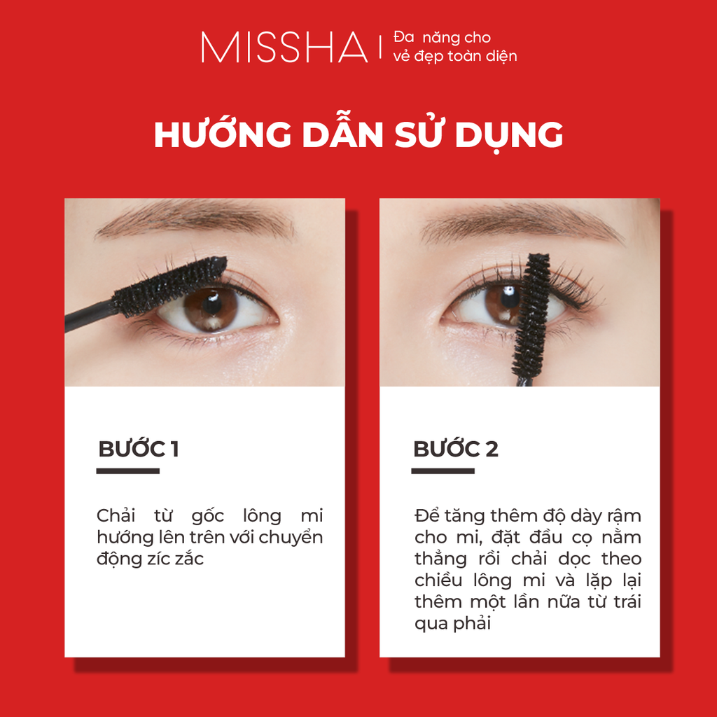Mascara làm dày mi, chống nước siêu bền Missha 4D 7g