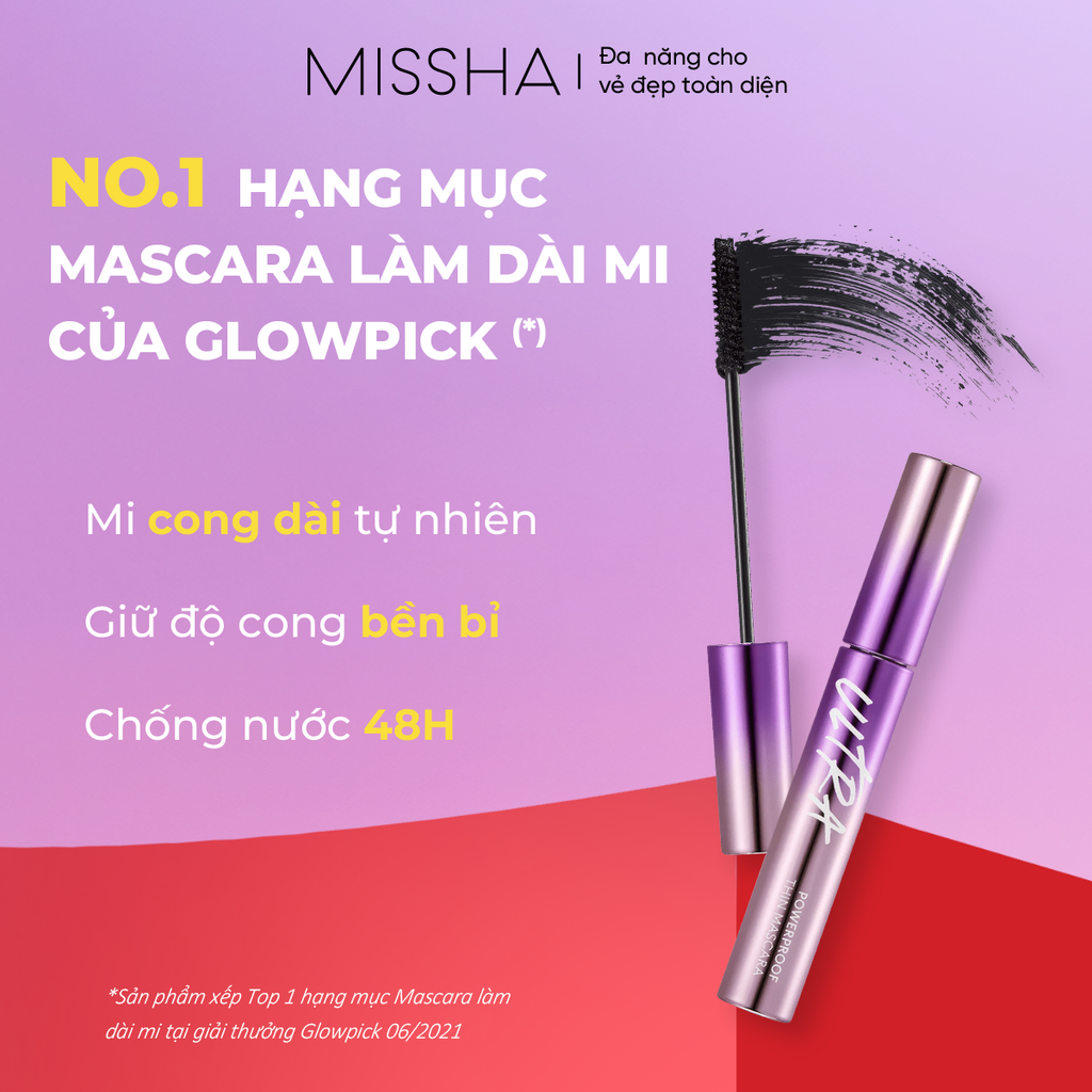 Mascara làm tơi, cong và dài mi tự nhiên Missha Ultra Powerproof Thin 9g