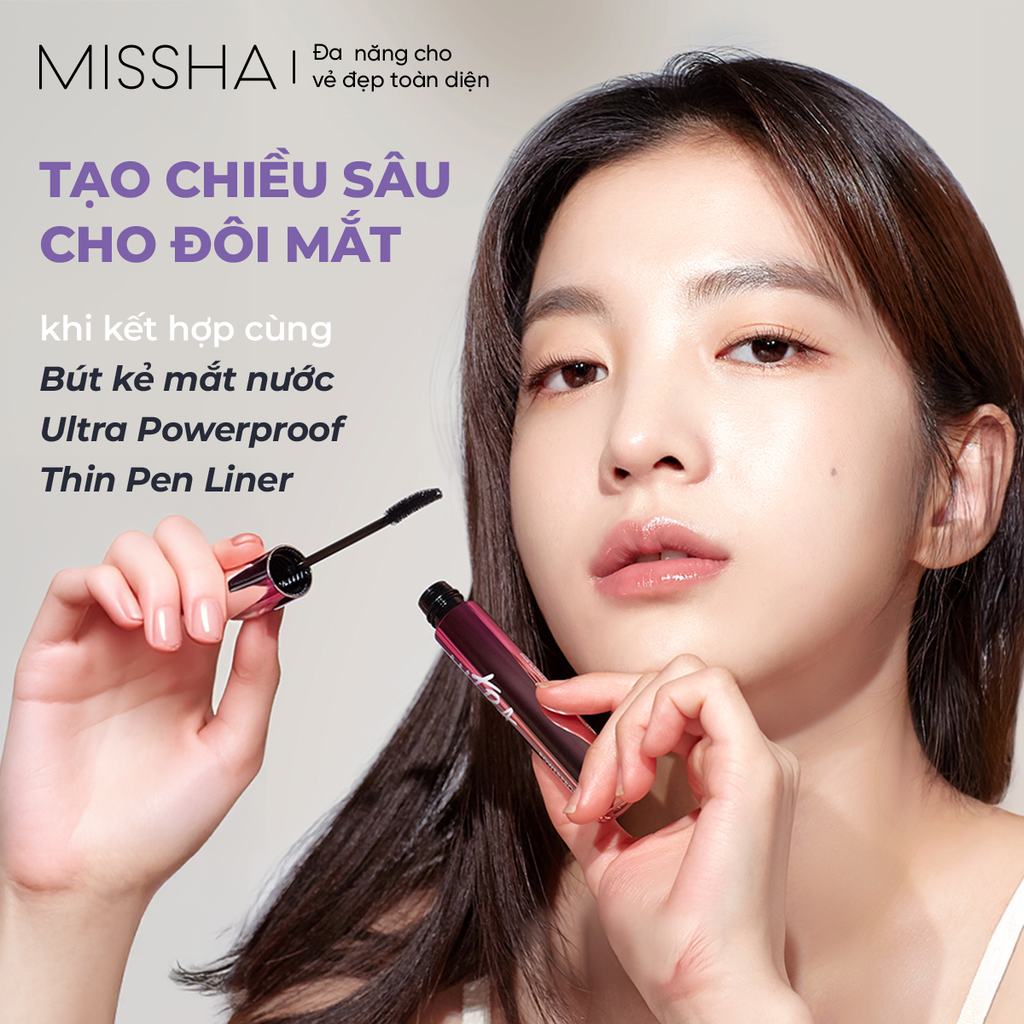 Mascara làm tơi, cong và dài mi tự nhiên Missha Ultra Powerproof Thin 9g