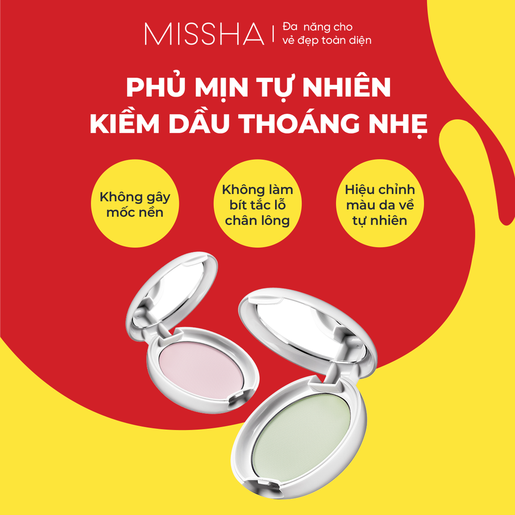Phấn phủ nén kiềm dầu Missha Airy Pot Pressed Powder 5g