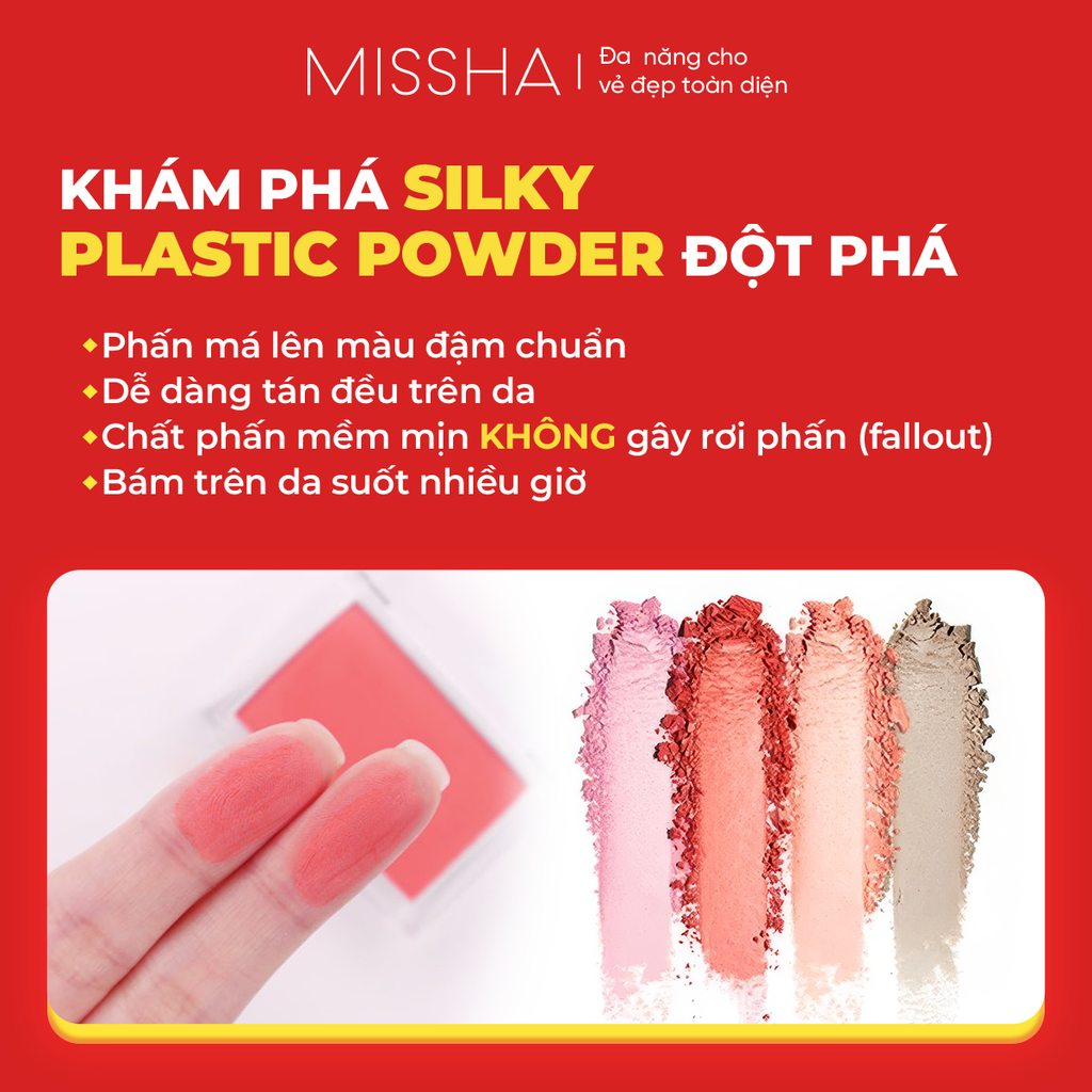 Phấn má mịn lì Missha Cotton Blush 4g