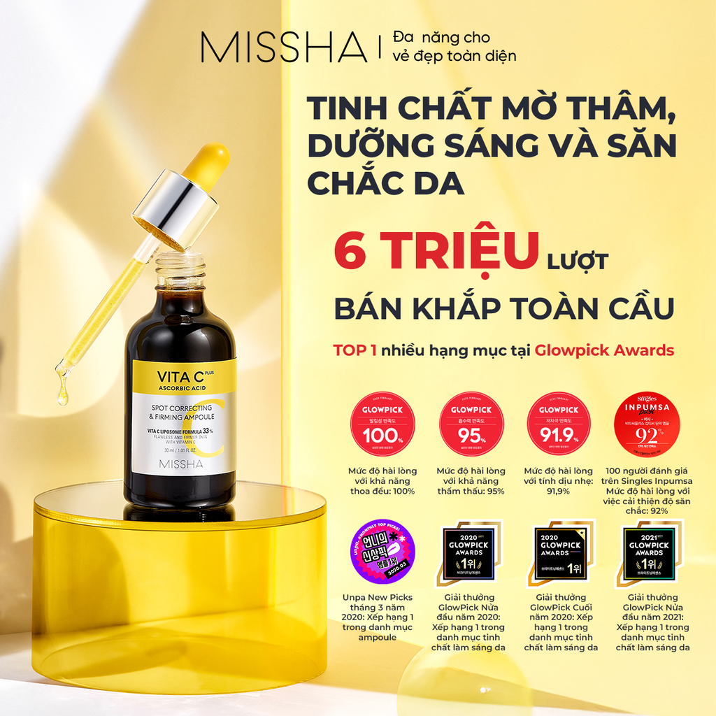Tinh chất dưỡng sáng mờ thâm Missha Vita C Plus Spot Correcting & Firming 30ml