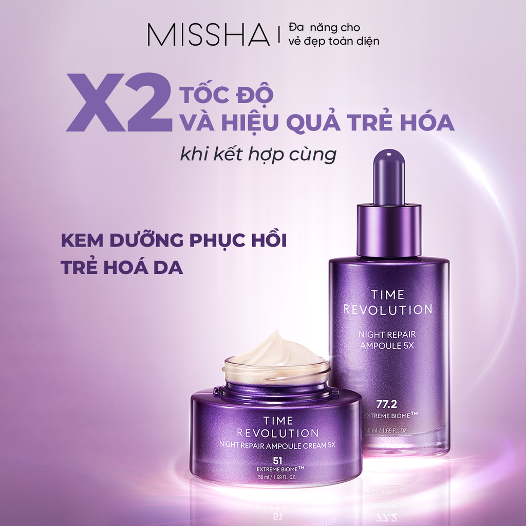 Kem dưỡng phục hồi chống lão hoá Time Revolution Night Repair Ampoule Cream 5X 50ml