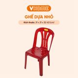  Ghế Nhựa Tựa Lưng Thấp, Màu Sắc Đa Dạng, Cao Cấp - Nhựa Vĩ Hưng 