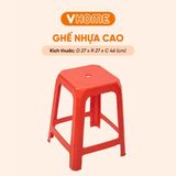  Ghế Cao Nhựa Dày, Bền - Nhiều Màu Sắc - Nhựa Chính Phẩm - Nhựa Vĩ Hưng 