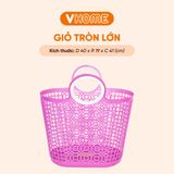  Giỏ Xách Lớn, Nhựa PP Đi Chợ Loại Lớn, Màu Sắc Tươi Sáng - Bảo Vệ Sức Khỏe, Không BPA Vĩ Hưng 