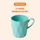  Ly Uống Nước Thiết Kế Kim Cương, Có Quai, Nhựa PP Không BPA - An Toàn, Bền Đẹp - Nhựa Vĩ Hưng 