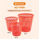 Sọt Rác Tròn Nhỏ Gọn, Siêu Tiện Lợi - Màu Sắc Xinh Xắn - Nhựa Vĩ Hưng 