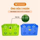  Ống Đựng Đũa Muỗng Hoa, Hộp Đựng Đũa 3 Ngăn Để Bàn - Tiện Lợi, Bền Đẹp - Nhựa Vĩ Hưng 