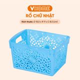  Rổ Nhựa Chữ Nhật 15.5x11x8.5cm - Bền Đẹp, Tiện Lợi, Đa Dụng - Nhựa Vĩ Hưng 