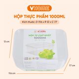  [LOẠI 1] COMBO 10 Hộp Chữ Nhật 1000ml Có Nắp Dùng 1 Lần Nhựa Vĩ Hưng 