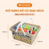 Rổ Chữ Nhật Có Quai, Giỏ Nhựa Đựng Đồ Quán Ăn, Siêu Thị Quai Xách Tiện Lợi Nhựa Vĩ Hưng 