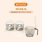  Lọ Đựng Gia Vị Có Thìa, Hũ Gia Vị 3 Ngăn, 4 Ngăn Có Nắp Đậy - Tiện Dụng, Bền Đẹp - Nhựa Vĩ Hưng 