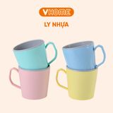  Cốc Chịu Nhiệt Tốt, 2 Màu, Màu Sắc Xinh Xắn, Có Quai Cầm Tiện Lợi - Nhựa Vĩ Hưng 
