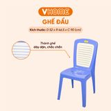  Ghế Nhựa Tựa Lưng Đại 9 Sọc - Chắc Chắn, Dày Dặn, Nhựa PP Chính Phẩm - Nhựa Vĩ Hưng 