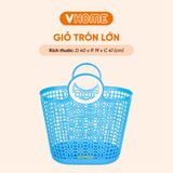  Giỏ Xách Lớn, Nhựa PP Đi Chợ Loại Lớn, Màu Sắc Tươi Sáng - Bảo Vệ Sức Khỏe, Không BPA Vĩ Hưng 