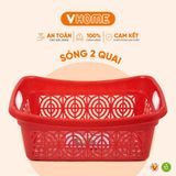  Sóng Nhựa 2 Quai Có Tay Cầm, Hoa Văn Hiện Đại - Nhựa PP Chính Phẩm, Đa Năng - Nhựa Vĩ Hưng 