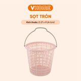  Sọt Rác Tròn Có Quai Nhỏ Gọn, Siêu Tiện Lợi, Màu Sắc Xinh Xắn - Nhựa Vĩ Hưng 