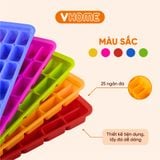  Khay Làm Đá 25 Viên - Không Chứa BPA, An Toàn - Nhựa Vĩ Hưng 