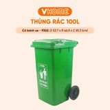  Thùng Rác Công Cộng 60L/100L Nhựa PP Bền Đẹp, Chống Thấm, Nhiều Màu Sắc - Thương Hiệu Vĩ Hưng 