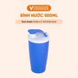  Bình Nước Nắp Bật 500ml Nhựa Chính Phẩm, Nhiều Màu Sắc, Nhỏ Gọn Tiện Lợi, An Toàn, Nhựa Vĩ Hưng 
