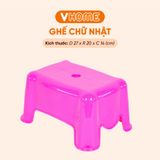  Ghế Đẩu Chữ Nhật, Nhựa PP Nguyên Chất, Hàng Cao Cấp - Ghế Đẩu Thấp - Nhựa Vĩ Hưng 