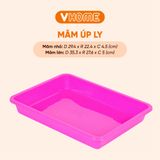  Mâm Úp Ly Nhựa Hình Chữ Nhật - Có 2 Kích Cỡ, Đa Màu Sắc - Nhựa PP Chính Phẩm, Bền Bỉ - Nhựa Vĩ Hưng 