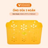  Ống Đựng Đũa Muỗng Hoa, Hộp Đựng Đũa 3 Ngăn Để Bàn - Tiện Lợi, Bền Đẹp - Nhựa Vĩ Hưng 