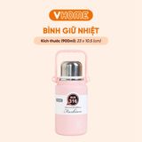  Bình Giữ Nhiệt 900ml Lõi Inox 304, Có Nắp Lọc Trà, Tiện Lợi, Cao Cấp - Nhựa Vĩ Hưng 