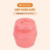  Hộp Khăn Giấy Nhựa Tròn Nhựa PP Chính Phẩm, Không BPA, Bền Đẹp, An Toàn Sức Khỏe, Tiện Lợi Vĩ Hưng 