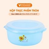  Hộp Bảo Quản Thực Phẩm Tròn, An Toàn Lò Vi Sóng, Nhựa Chính Phẩm Không BPA - Nhựa Vĩ Hưng 