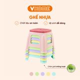  Ghế Đẩu Đan Mây Nhựa Dày Cao Cấp Chống Trượt, Xếp Chồng - Nhựa Vĩ Hưng 