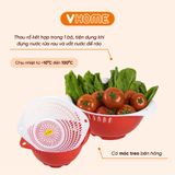  Bộ Thau Rổ Nhựa Cao Cấp Chắc Chắn, Gọn Gàng, An Toàn Sức Khỏe, Đa Dạng Màu Sắc - Nhựa Vĩ Hưng 