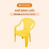  Ghế Bành Lưới Tựa Lưng Nhựa - Thoáng Mát, Bền Đẹp, Nhẹ Gọn - Nhựa Vĩ Hưng 