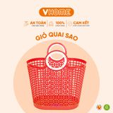  Giỏ Nhựa Nhỏ Quai Sao Đi Chợ Loại Lớn, Màu Sắc Tươi Sáng - Bảo Vệ Sức Khỏe, Không BPA Vĩ Hưng 